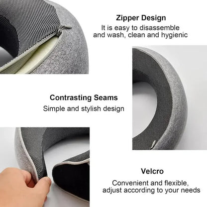 Okayso Memory Foam Neck Pillow U-Shaped Travel Pillow Adjustable Portable Ergonomic Support for Airplane Car Neck Pillow - The Shop At Crown Perth