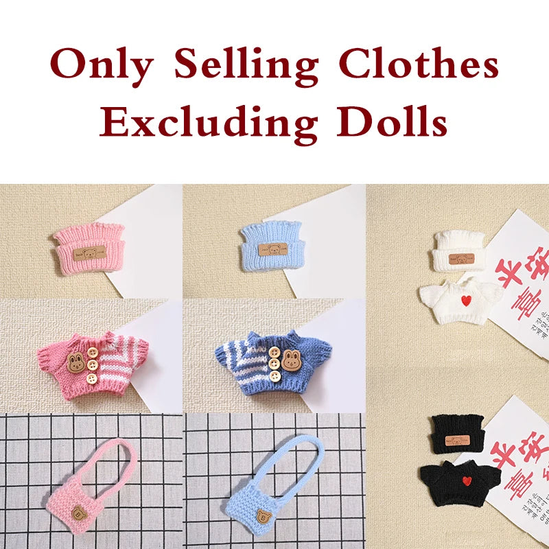 Doll clothes for Labubu Outfit V1 V2 V3 17cm Dolls Sitting Accessories Glasses Clothing Designer Kids Gift Sweater Hat Bag Set - The Shop At Crown Perth