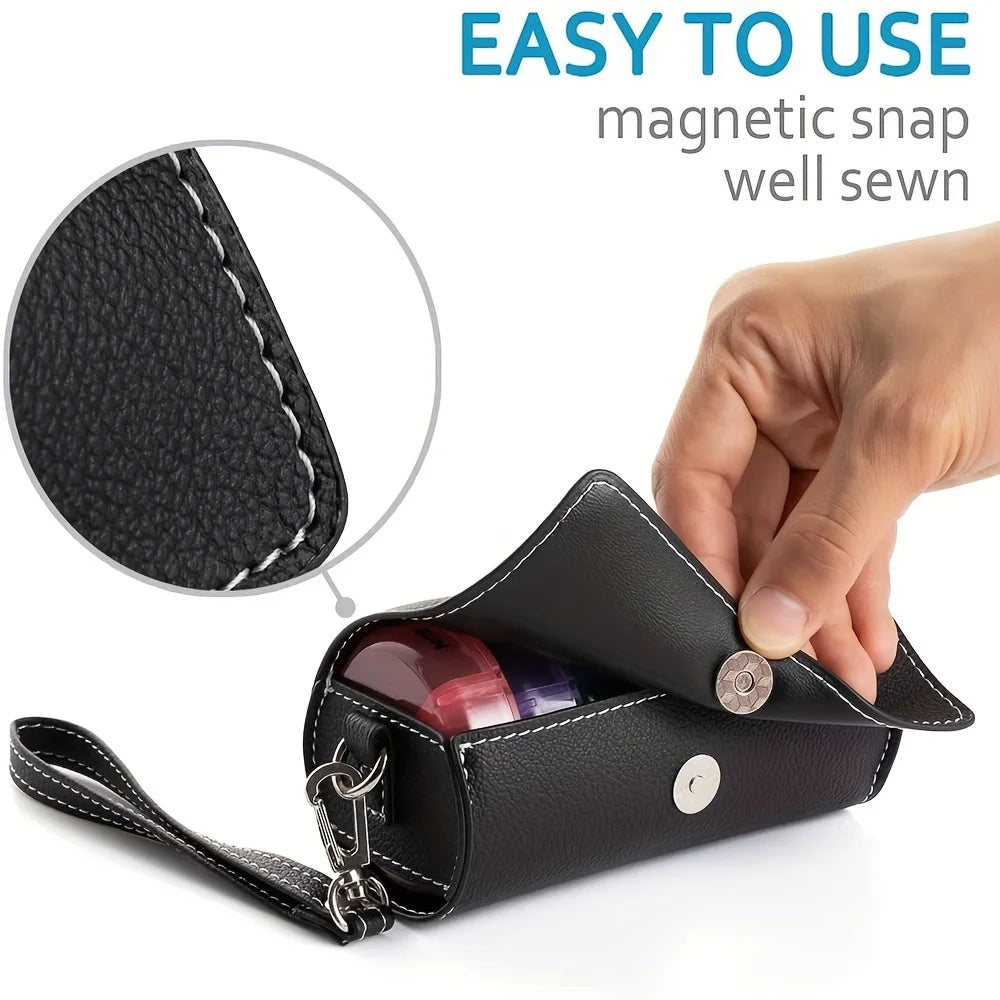 Weekly Pill Organizer 2 Times a Day, AM PM Large Daily Pill Box with PU Leather Case for Travel, Round Medicine Organizer - The Shop At Crown Perth