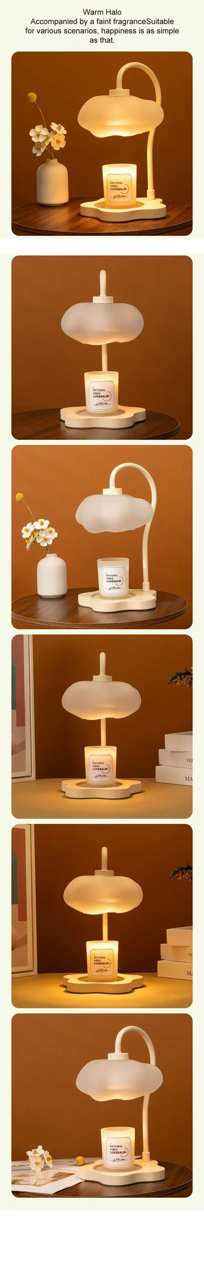 Creative Cloud-Shaped Wax Melt Lamp with Timer  Aromatherapy Night Light, Scented Candle Warmer, Stylish Desk Table Lamp - The Shop At Crown Perth