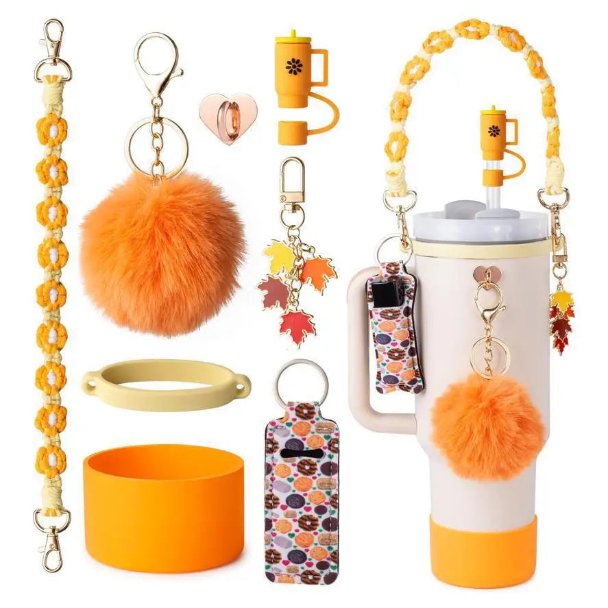 cross-border stanley accessories christmas stanley icecup diy bow decorated cup cover lipstick cover fuzzy ball - The Shop At Crown Perth