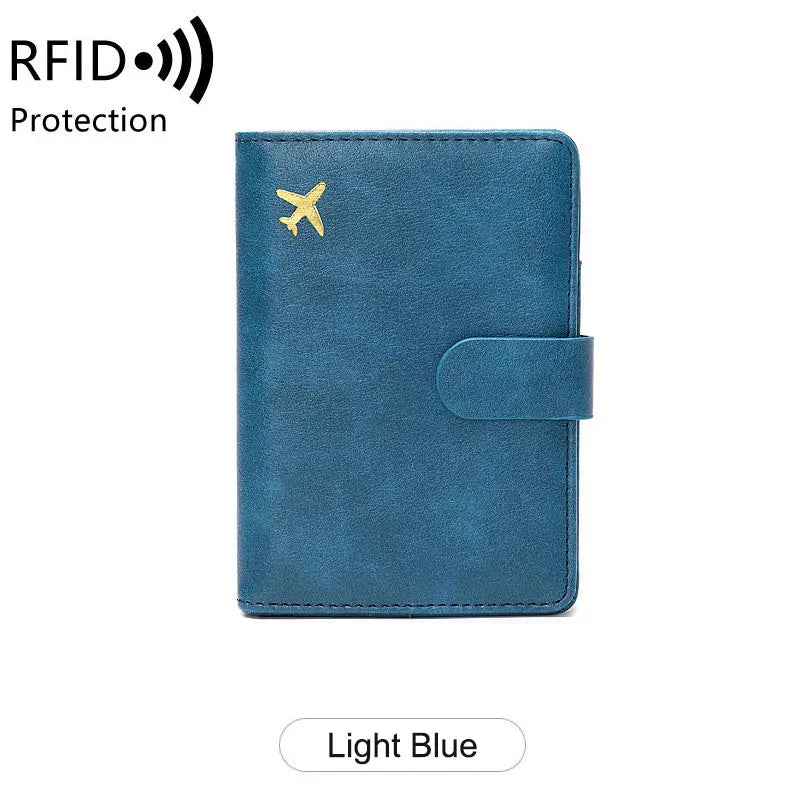 Travel Passport Wallet Women Man Card Holder RFID Blocking Credit Card ID Bag Plane Ticket Holder Multifunction Wallets - The Shop At Crown Perth
