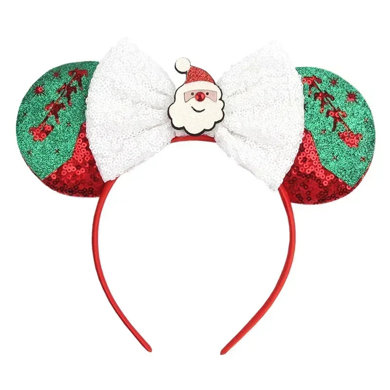 Disney Mickey Mouse Ear Hairbands Lollipop Candy Cane Bows Christmas Headband for Adults Party Kids Women Plush Hair Accessories - The Shop At Crown Perth