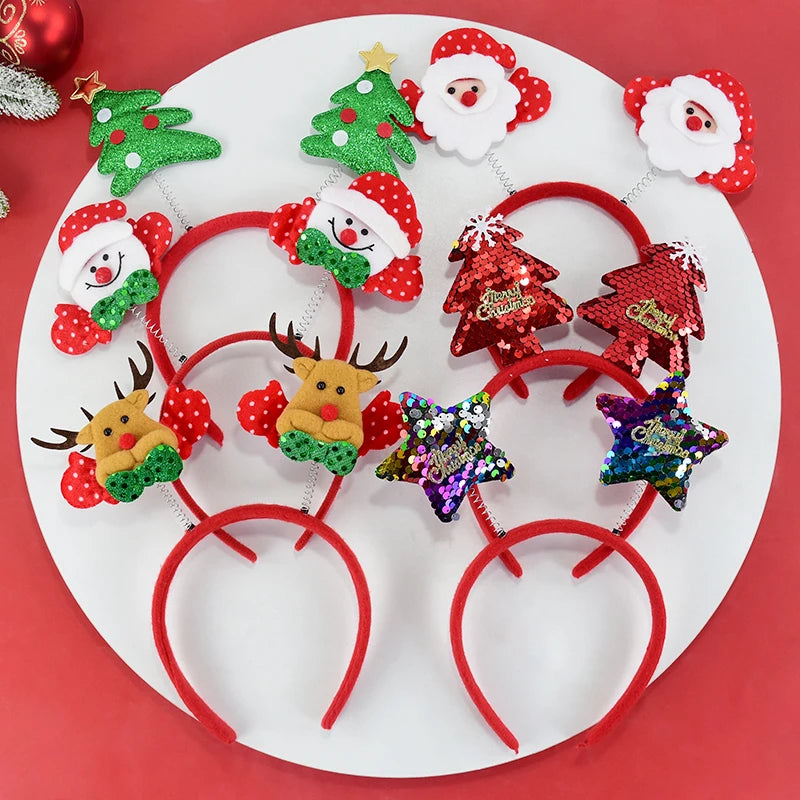 Christmas Headband Kids Adult Santa Claus Elk Xmax Tree Hair Accessories Photo Props Christmas Decoration 2025 New Year Gifts - The Shop At Crown Perth
