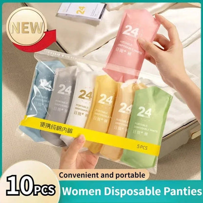 10PCS/Set Women Cotton Disposable Pantie Free Washing Portable Postpartum Monthly Shorts Daily Underwear for Business Trips - The Shop At Crown Perth
