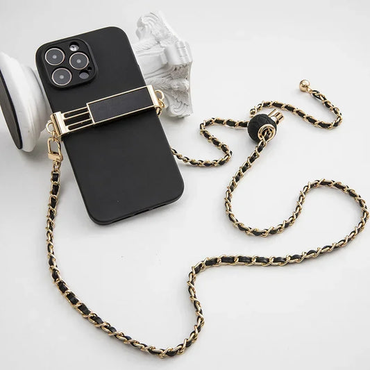 Light Luxury Casual Fashion Metal Chain Mobile Phone Back Clip Lanyard Women Outdoor Portable Crossbody Anti-lost Shoulder Strap - The Shop At Crown Perth