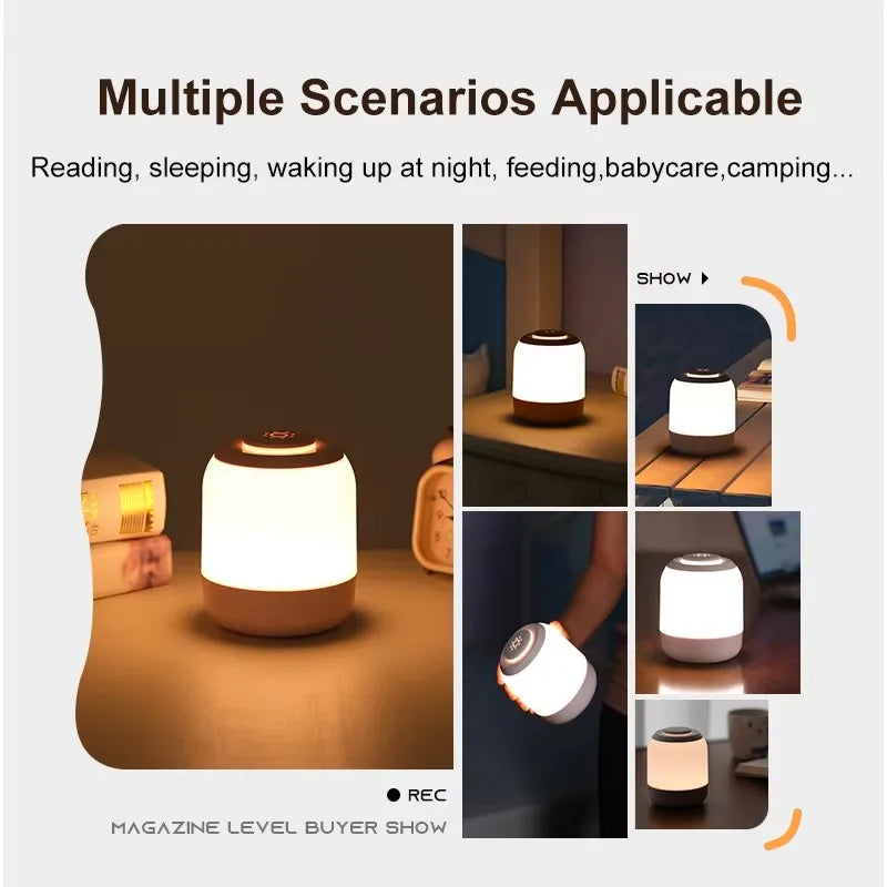 Touch Sensor Table Lamp USB Rechargeable 3 Colors Dimmable LED Night Light Portable Baby Bedroom Bedside Reading Desk Lamp