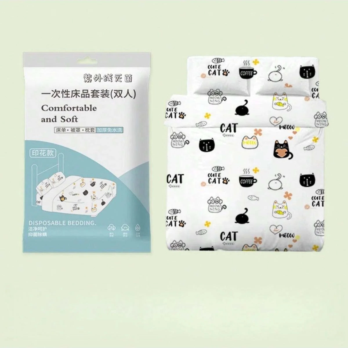 4 Pcs Disposable Bed Sheets King Size, Disposable Fitted Sheets Travel Bedding Cover for Hotel, Disposable Travel Sheet - The Shop At Crown Perth