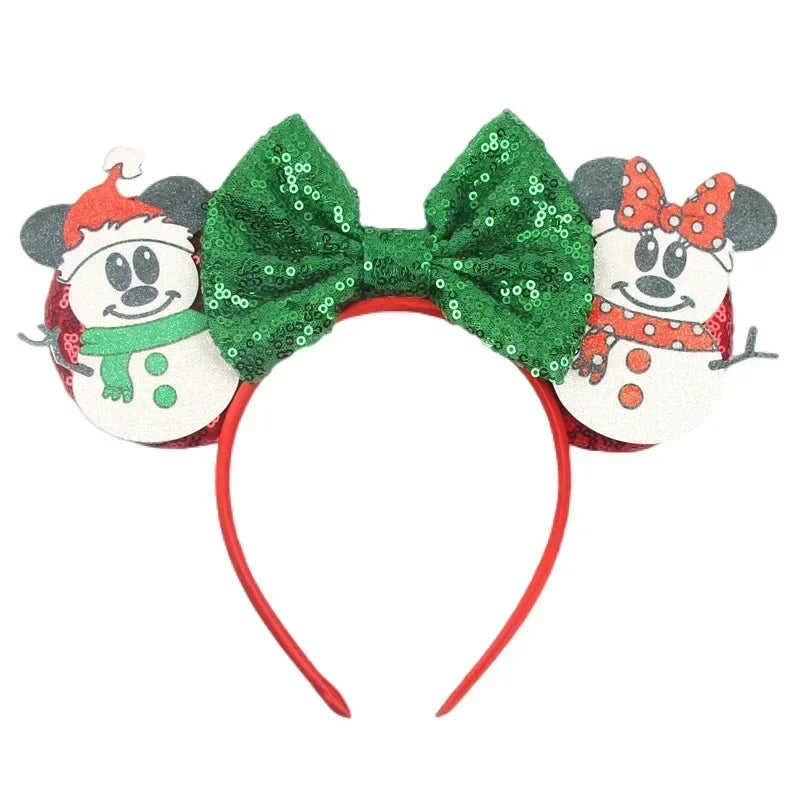 Disney Mickey Mouse Ear Hairbands Lollipop Candy Cane Bows Christmas Headband for Adults Party Kids Women Plush Hair Accessories - The Shop At Crown Perth
