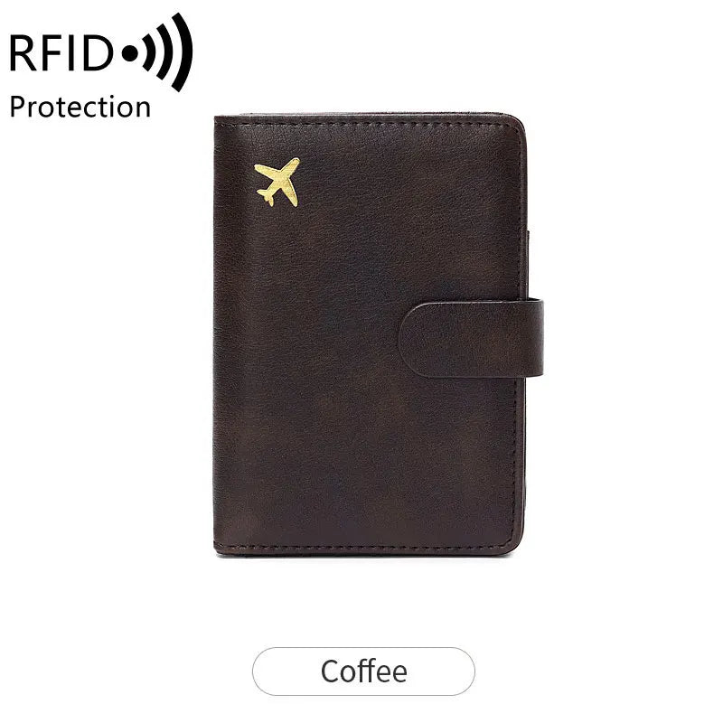 Travel Passport Wallet Women Man Card Holder RFID Blocking Credit Card ID Bag Plane Ticket Holder Multifunction Wallets - The Shop At Crown Perth