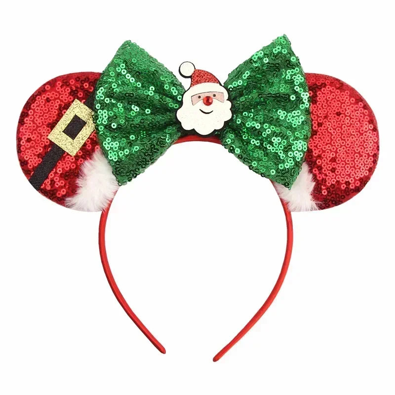 Disney Mickey Mouse Ear Hairbands Lollipop Candy Cane Bows Christmas Headband for Adults Party Kids Women Plush Hair Accessories - The Shop At Crown Perth