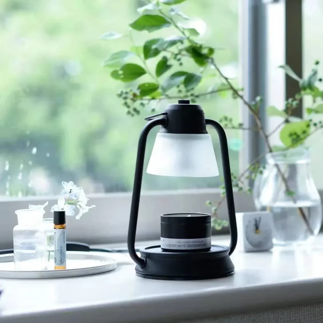 American Aromatherapy Candle Warmer Lamp Creative Bedroom Bedhead Flameless Aroma Melting Candle Lamp Retro Black Candle Warmer - The Shop At Crown Perth