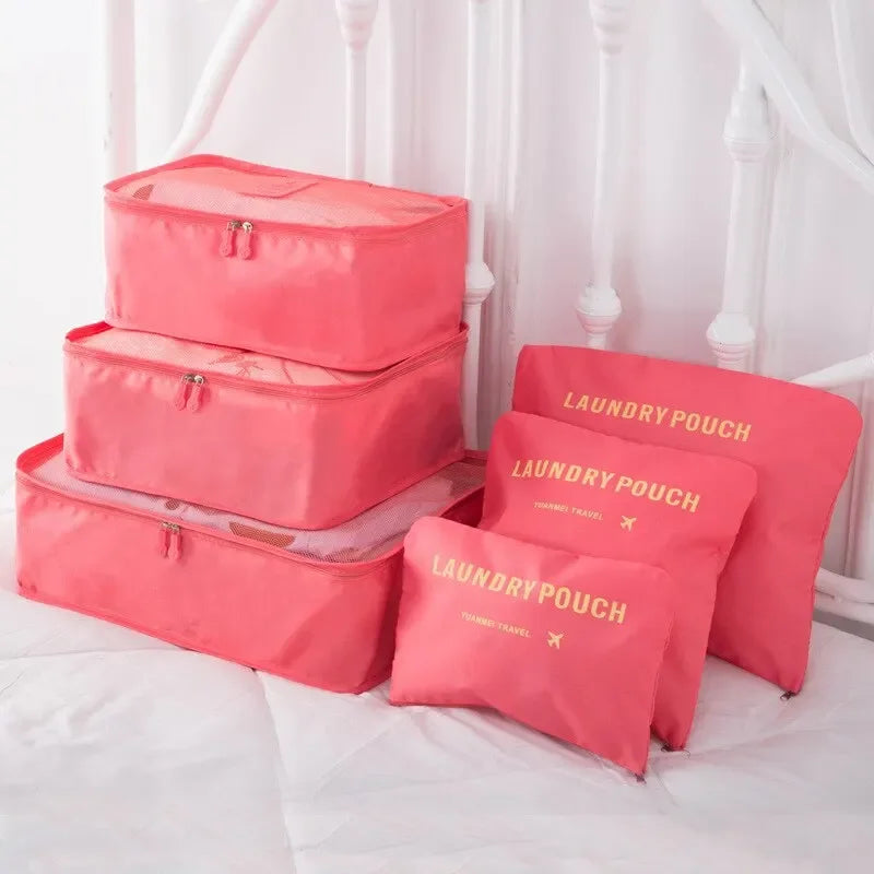 6PCS Packing Cubes Luggage Organizer Travel Storage Bags for Clothes Shoes Toiletries Portable Suitcase Organization Set