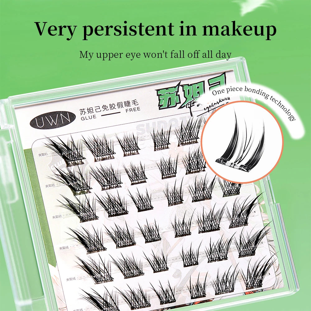 UWN Glue-free False Eyelashes Oblique Flying Fox Style Curling Natural Lazy Light and Comfortable Upper Eyelashes - The Shop At Crown Perth
