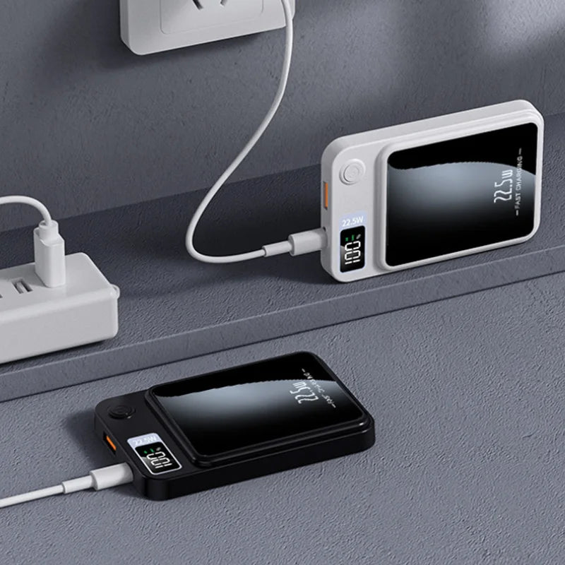 Lenovo 500000mah Magnetic Power Bank Large Capacity Pd22.5w Super Fast Charging External Battery Wireless Charger For Iphone