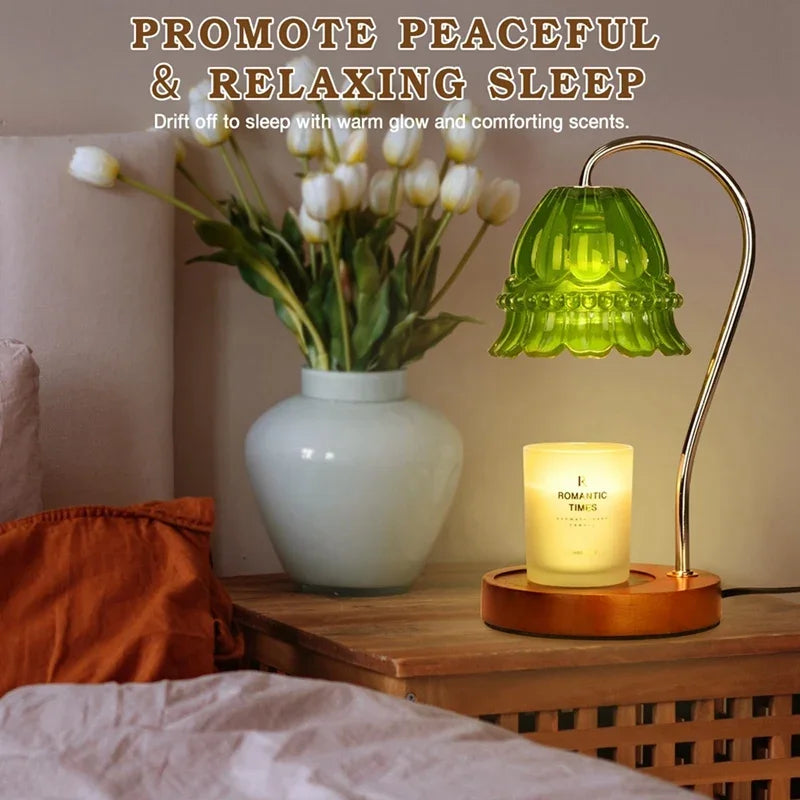 1 Piece Candle Warmer Lamp With Timer, As Shown Iron+Glass+Wood Birthday Gift For Women, Mom, Female Friend EU Plug - The Shop At Crown Perth