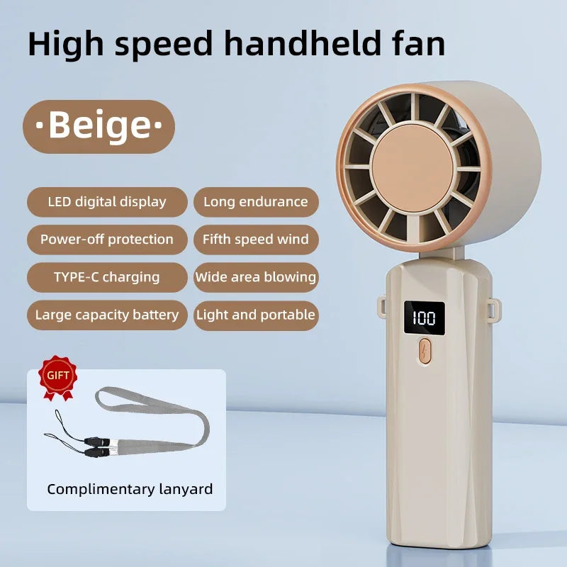 Portable Fan: 13000 RPM High-Speed Rapid Cooling, USB-Powered with Large Battery Capacity - The Shop At Crown Perth