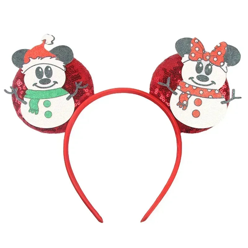 Disney Mickey Mouse Ear Hairbands Lollipop Candy Cane Bows Christmas Headband for Adults Party Kids Women Plush Hair Accessories - The Shop At Crown Perth