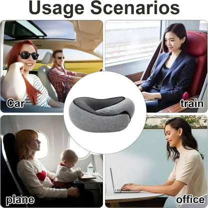 Okayso Memory Foam Neck Pillow U-Shaped Travel Pillow Adjustable Portable Ergonomic Support for Airplane Car Neck Pillow - The Shop At Crown Perth