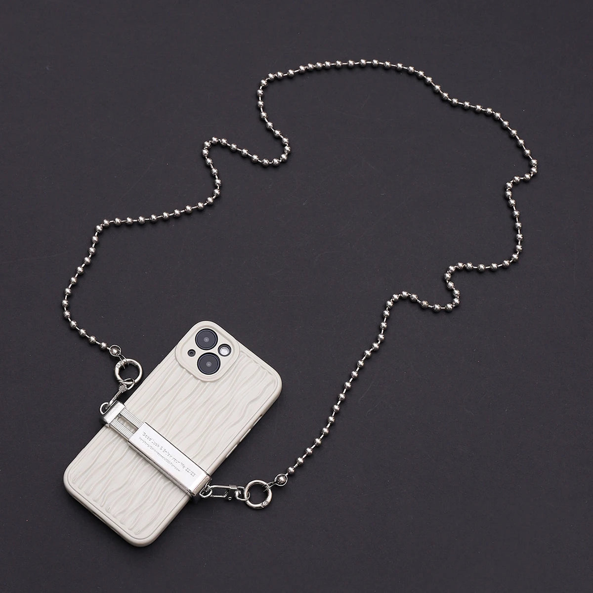 Black Love Clip With Lron Chain Pearl Chain Diagonal Cross Chain Phone Clip - The Shop At Crown Perth