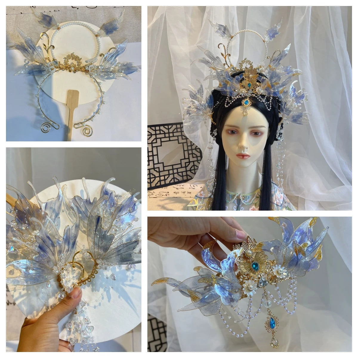 Fairy Mermaid Hair Crown Handmade Hair Accessories Ancient Style Flow Princess Jewelry Set - The Shop At Crown Perth