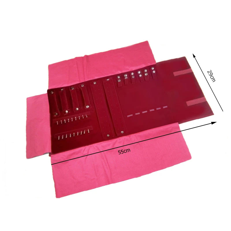 Travel Bracelet Jewelry Organizer Roll Up Bag Portable Velvet Ring Earrings Pendant Necklace Storage Bag Ornaments Foldable Case - The Shop At Crown Perth