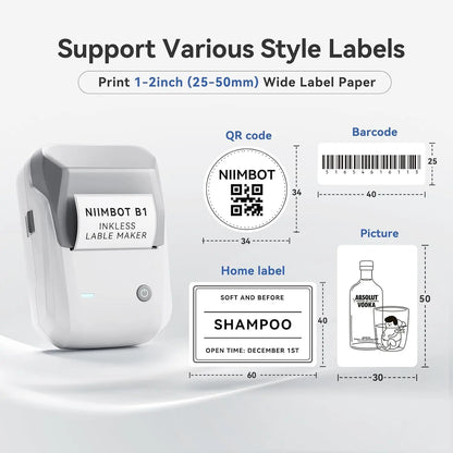 B1 Portable Thermal Label Printer – 2-Inch Bluetooth Sticker & Waterproof Label Maker - The Shop At Crown Perth