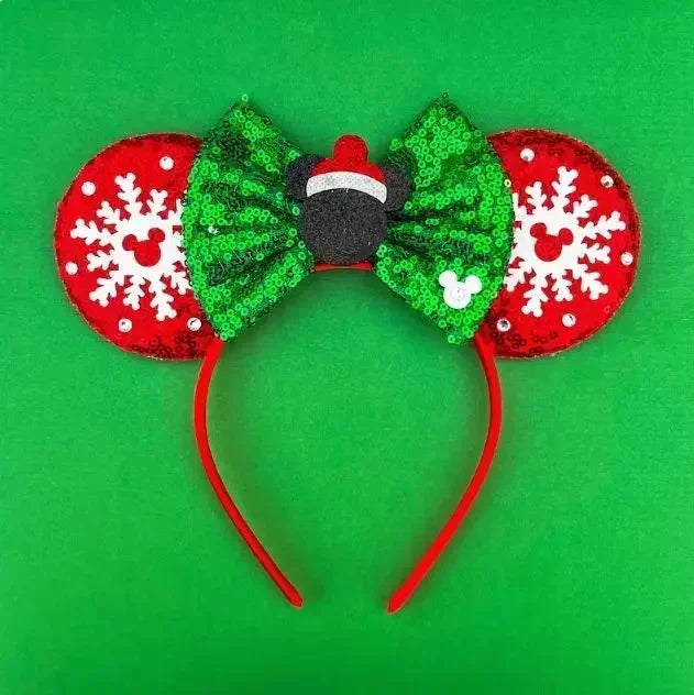 Disney Mickey Mouse Ear Hairbands Lollipop Candy Cane Bows Christmas Headband for Adults Party Kids Women Plush Hair Accessories - The Shop At Crown Perth