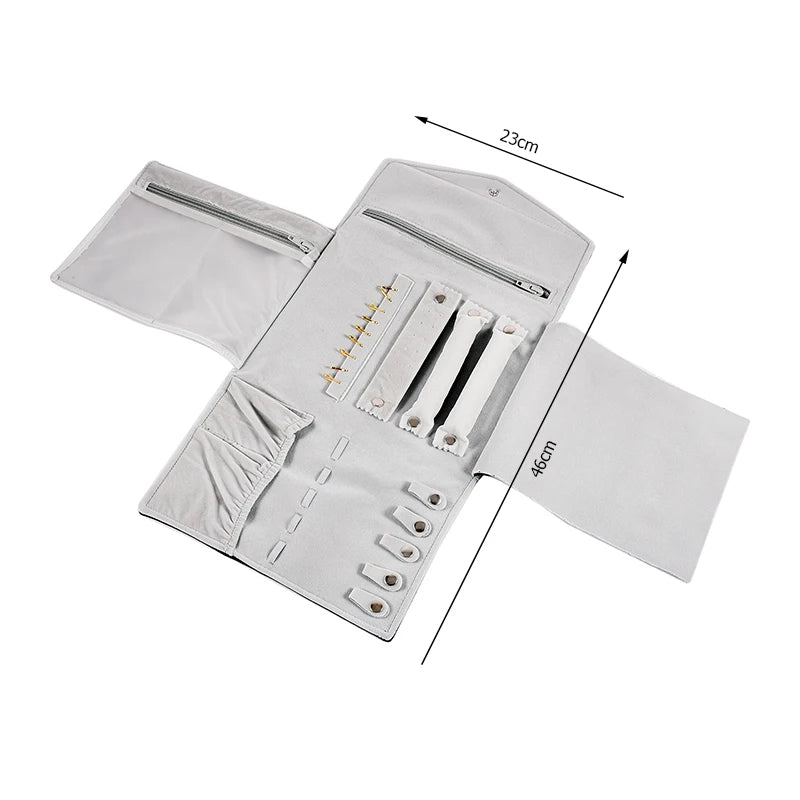 Travel Bracelet Jewelry Organizer Roll Up Bag Portable Velvet Ring Earrings Pendant Necklace Storage Bag Ornaments Foldable Case - The Shop At Crown Perth