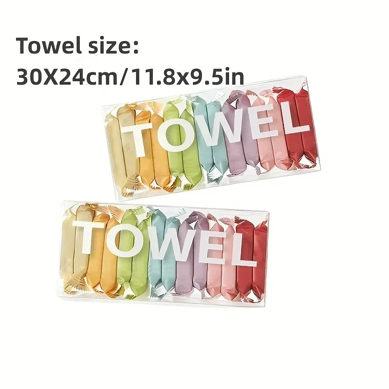 14pcs/box Disposable Washcloth Portable Travel Towel Thickened Compressed Face Cleansing Beauty Square Towel - The Shop At Crown Perth