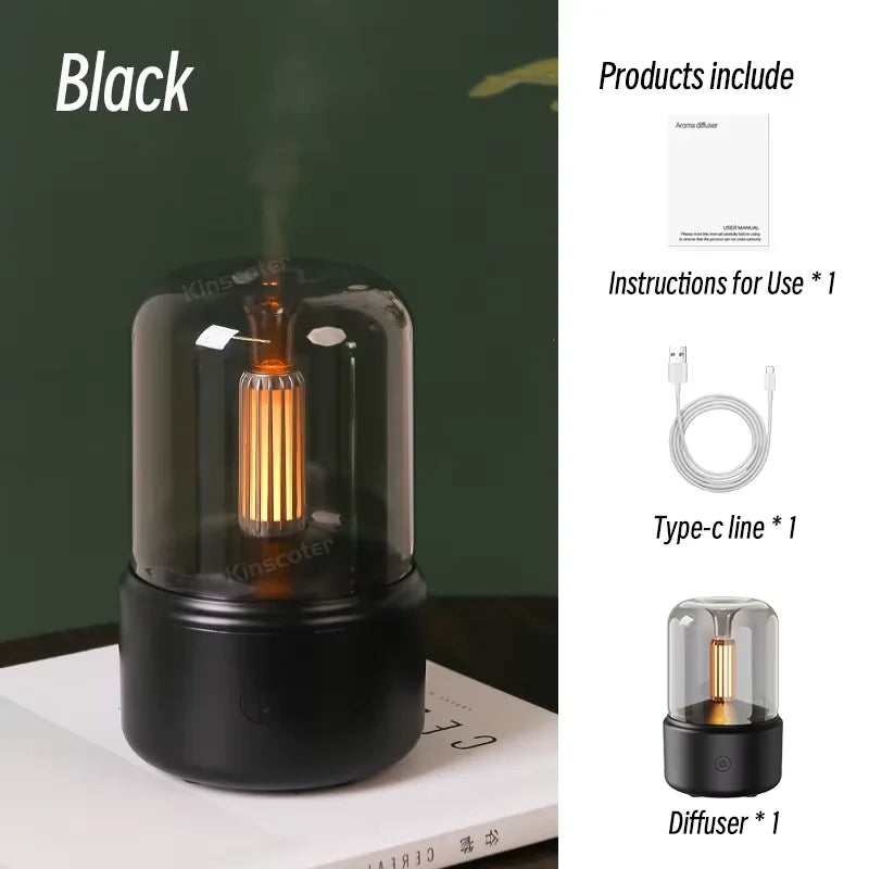 Vintage Night Light Aroma Diffuser Aromatherapy Mini Desktop Air Humidifier USB Creative Ambient Light As Gift/Essential Oil Set - The Shop At Crown Perth