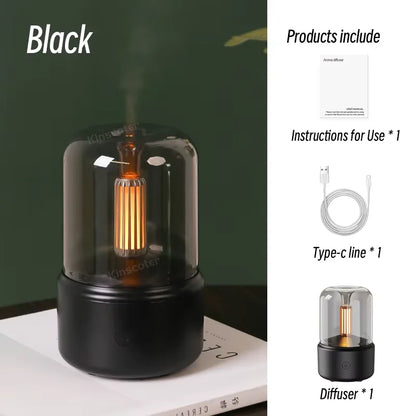 Vintage Night Light Aroma Diffuser Aromatherapy Mini Desktop Air Humidifier USB Creative Ambient Light As Gift/Essential Oil Set - The Shop At Crown Perth