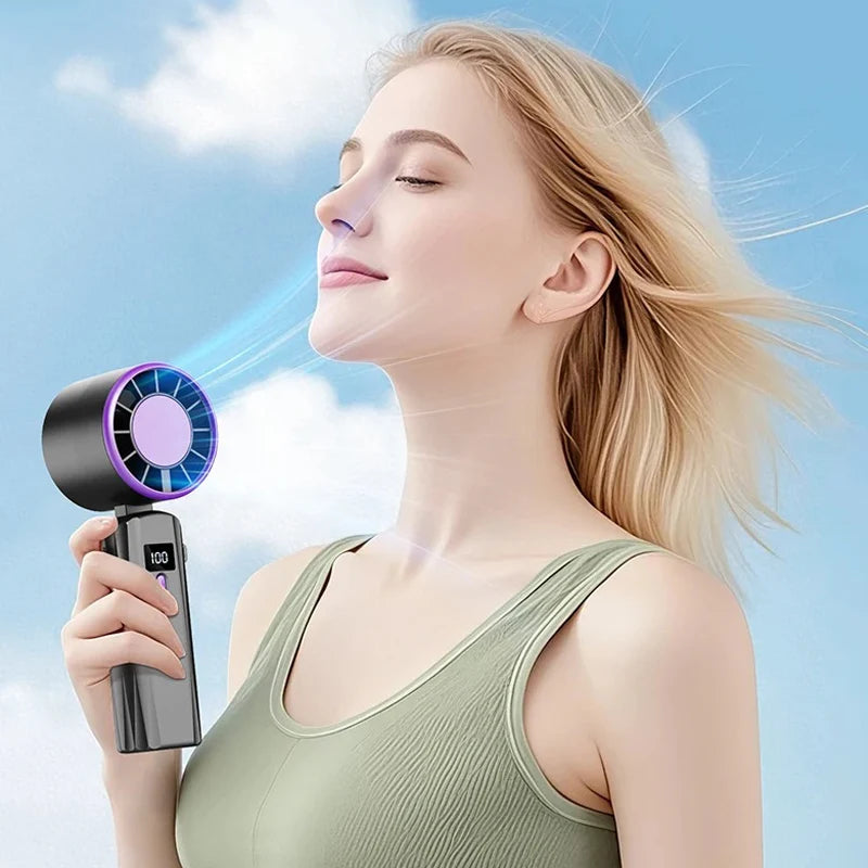 Portable Fan: 13000 RPM High-Speed Rapid Cooling, USB-Powered with Large Battery Capacity - The Shop At Crown Perth