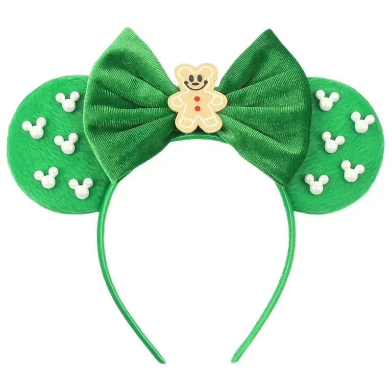 Disney Mickey Mouse Ear Hairbands Lollipop Candy Cane Bows Christmas Headband for Adults Party Kids Women Plush Hair Accessories - The Shop At Crown Perth