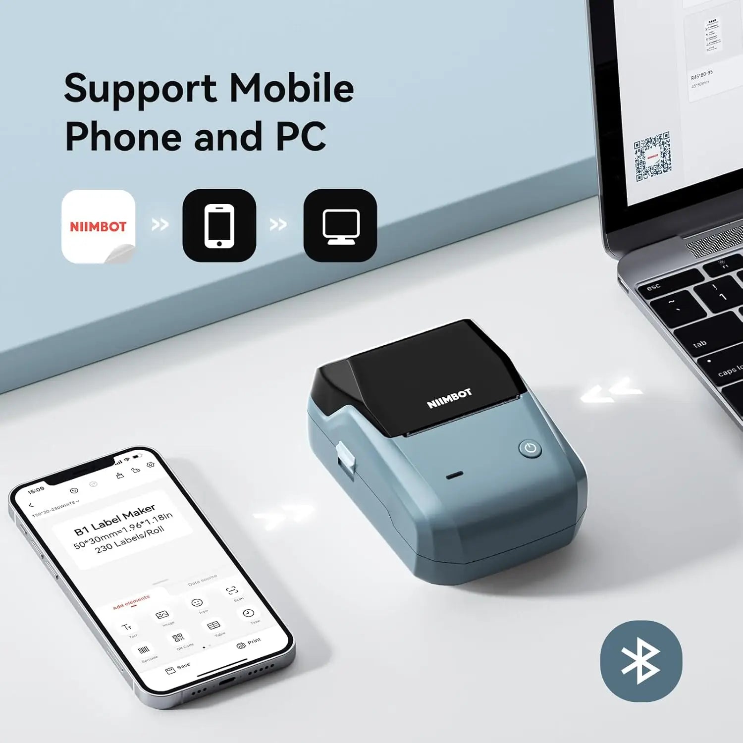 B1 Mini Bluetooth Label Printer for Round UV Stickers - The Shop At Crown Perth