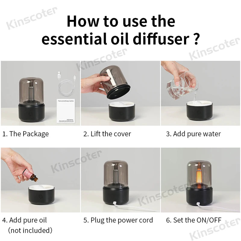 Vintage Night Light Aroma Diffuser Aromatherapy Mini Desktop Air Humidifier USB Creative Ambient Light As Gift/Essential Oil Set - The Shop At Crown Perth