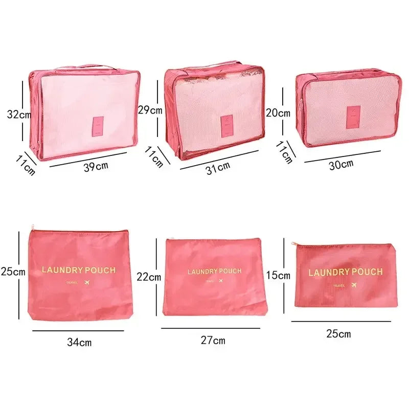 6PCS Packing Cubes Luggage Organizer Travel Storage Bags for Clothes Shoes Toiletries Portable Suitcase Organization Set