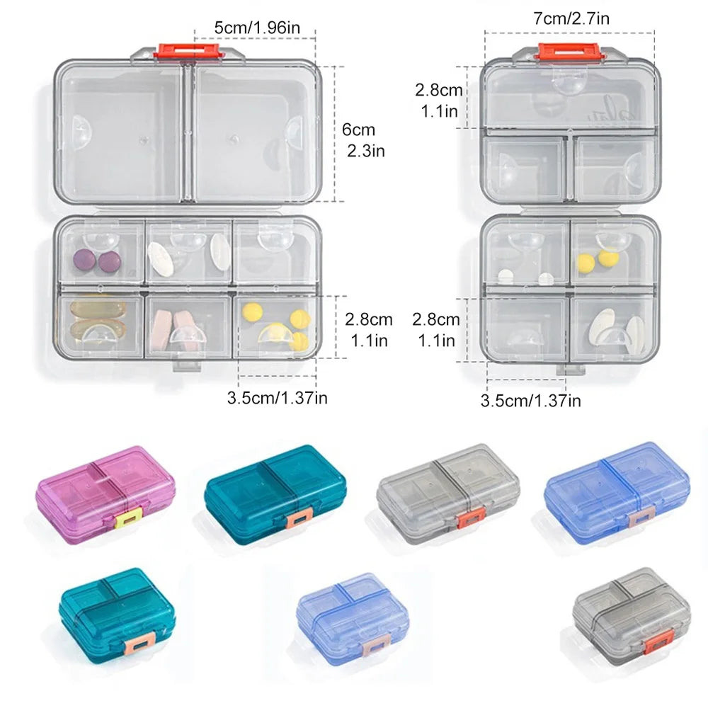 1PCS Portable Travel Pill Organizer with 7/8 Compartments,Weekly Pill Case Waterproof Pill Box for Daily Vitamins and Medicine - The Shop At Crown Perth