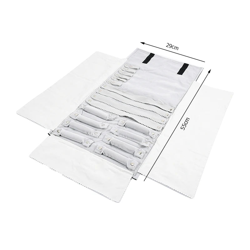 Travel Bracelet Jewelry Organizer Roll Up Bag Portable Velvet Ring Earrings Pendant Necklace Storage Bag Ornaments Foldable Case - The Shop At Crown Perth