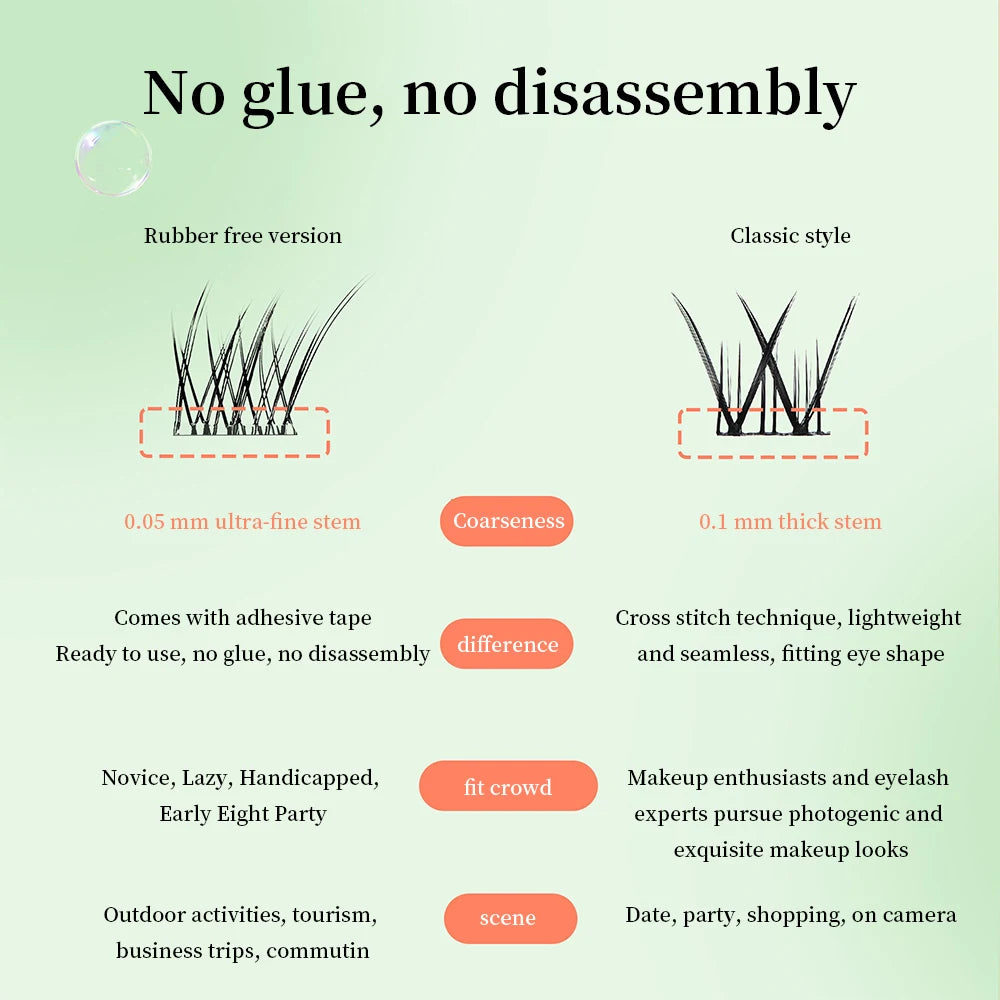 UWN Glue-free False Eyelashes Oblique Flying Fox Style Curling Natural Lazy Light and Comfortable Upper Eyelashes - The Shop At Crown Perth