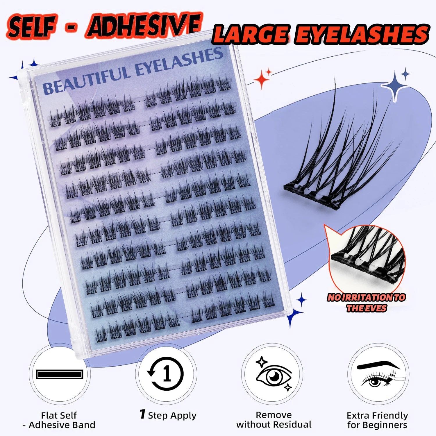 120 bunches of glue-free tufted false eyelashes, reusable, glue free, waterproof and sweat proof, easy to wear and suitable for - The Shop At Crown Perth