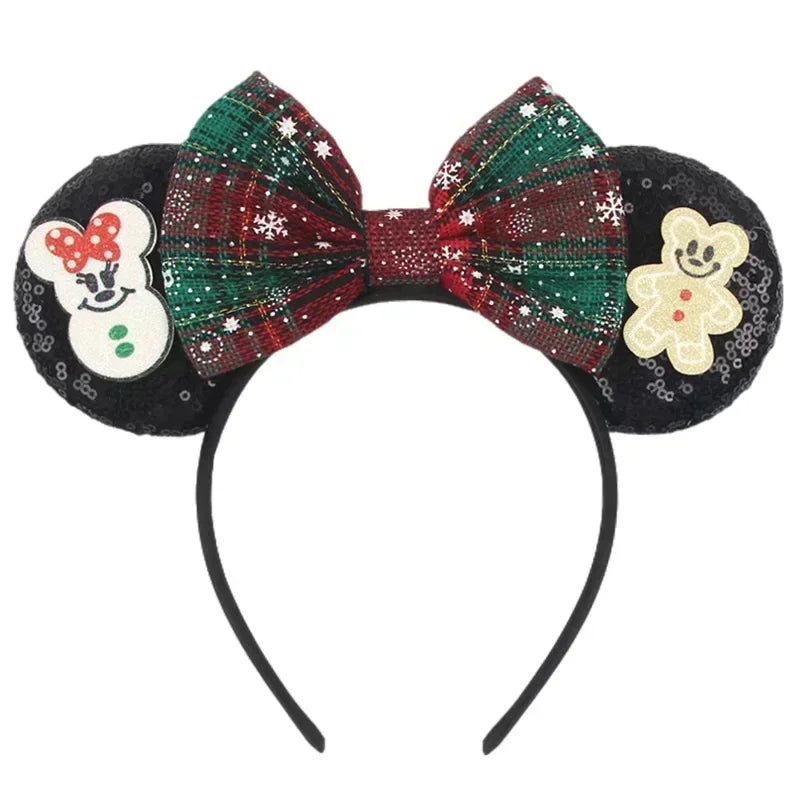 Disney Mickey Mouse Ear Hairbands Lollipop Candy Cane Bows Christmas Headband for Adults Party Kids Women Plush Hair Accessories - The Shop At Crown Perth
