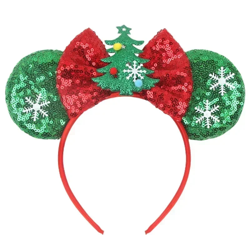 Disney Mickey Mouse Ear Hairbands Lollipop Candy Cane Bows Christmas Headband for Adults Party Kids Women Plush Hair Accessories - The Shop At Crown Perth