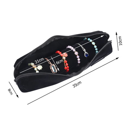 Travel Bracelet Jewelry Organizer Roll Up Bag Portable Velvet Ring Earrings Pendant Necklace Storage Bag Ornaments Foldable Case - The Shop At Crown Perth