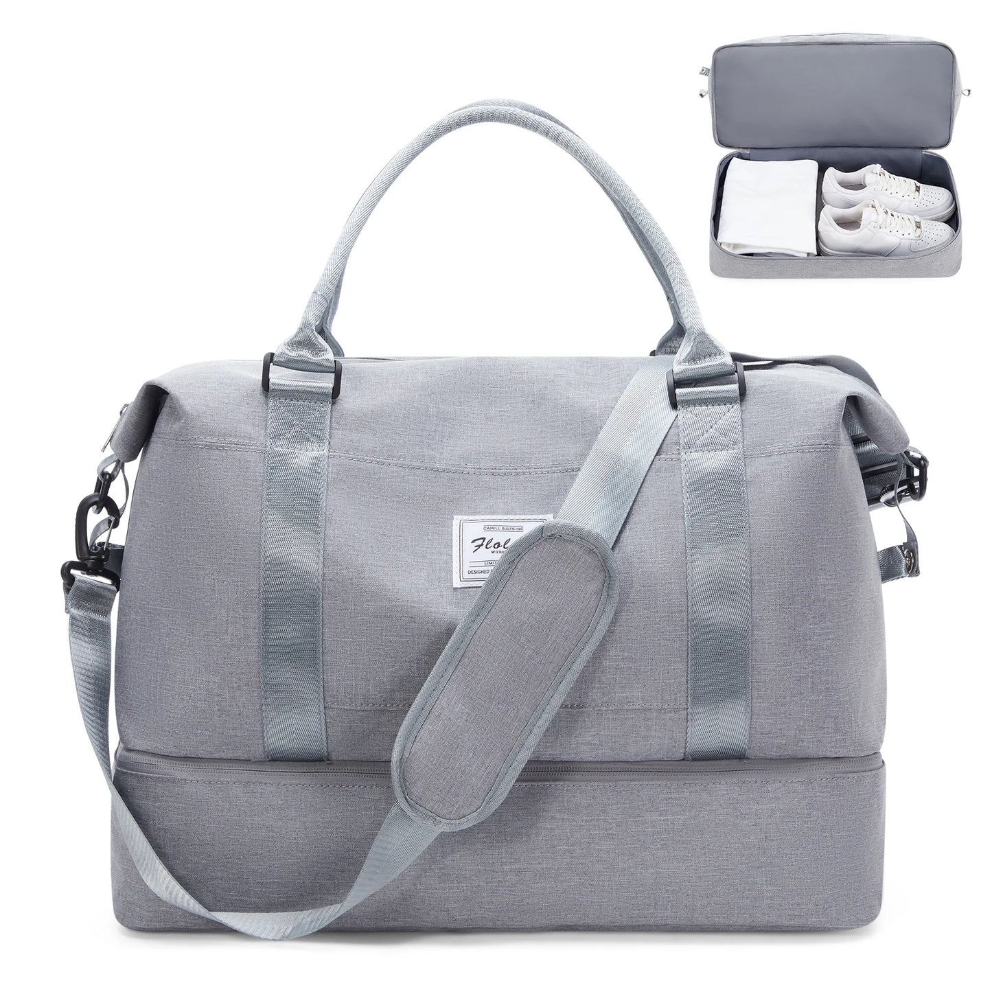 Travel Tote Bag, Lightweight Handbag with Shoe Compartment, Large Capacity Crossbody Shoulder Bag, Cabin Travel Bag, Sports Bag - The Shop At Crown Perth