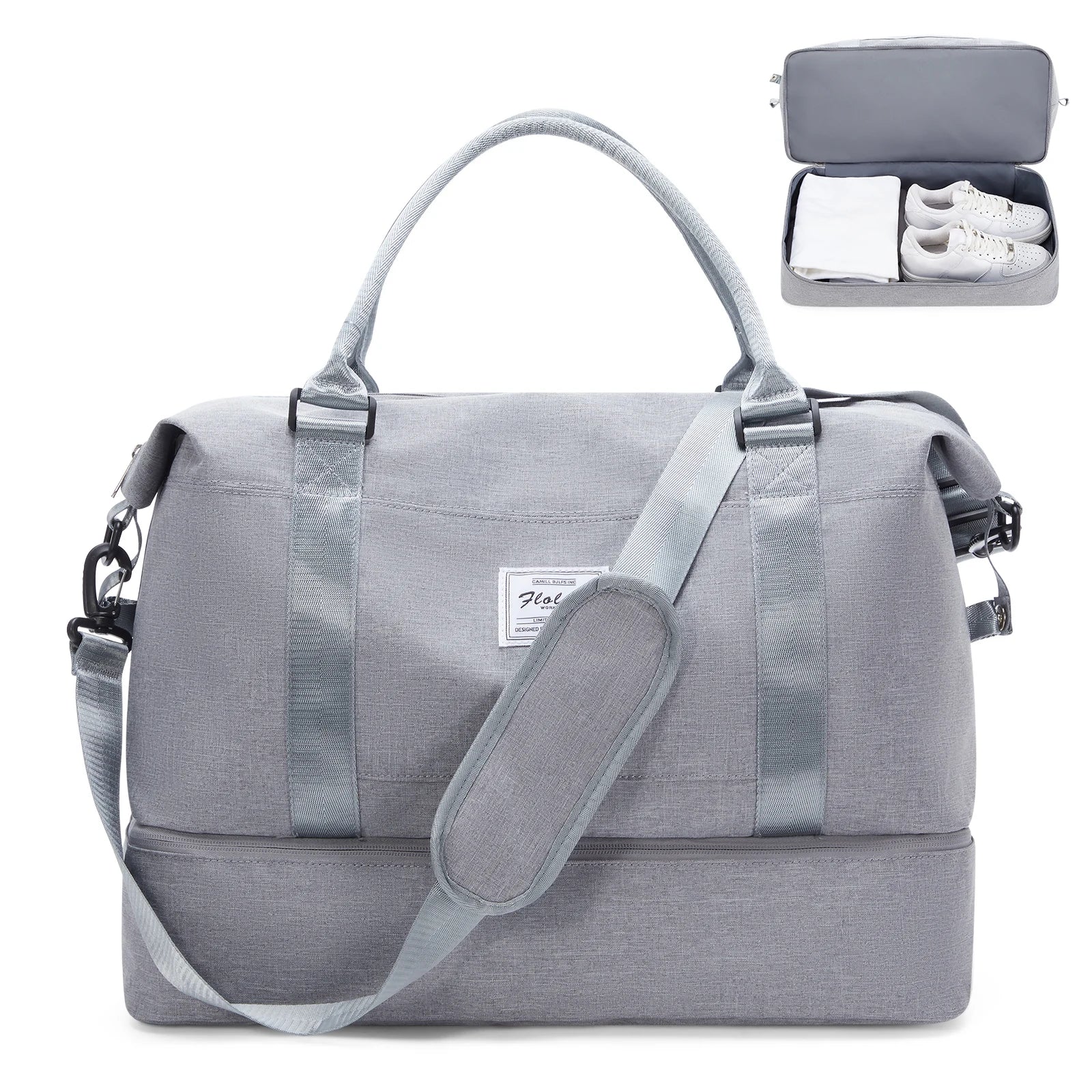 Travel Tote Bag, Lightweight Handbag with Shoe Compartment, Large Capacity Crossbody Shoulder Bag, Cabin Travel Bag, Sports Bag - The Shop At Crown Perth