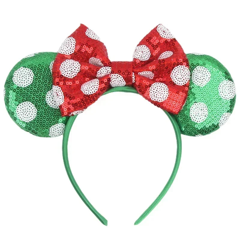 Disney Mickey Mouse Ear Hairbands Lollipop Candy Cane Bows Christmas Headband for Adults Party Kids Women Plush Hair Accessories - The Shop At Crown Perth