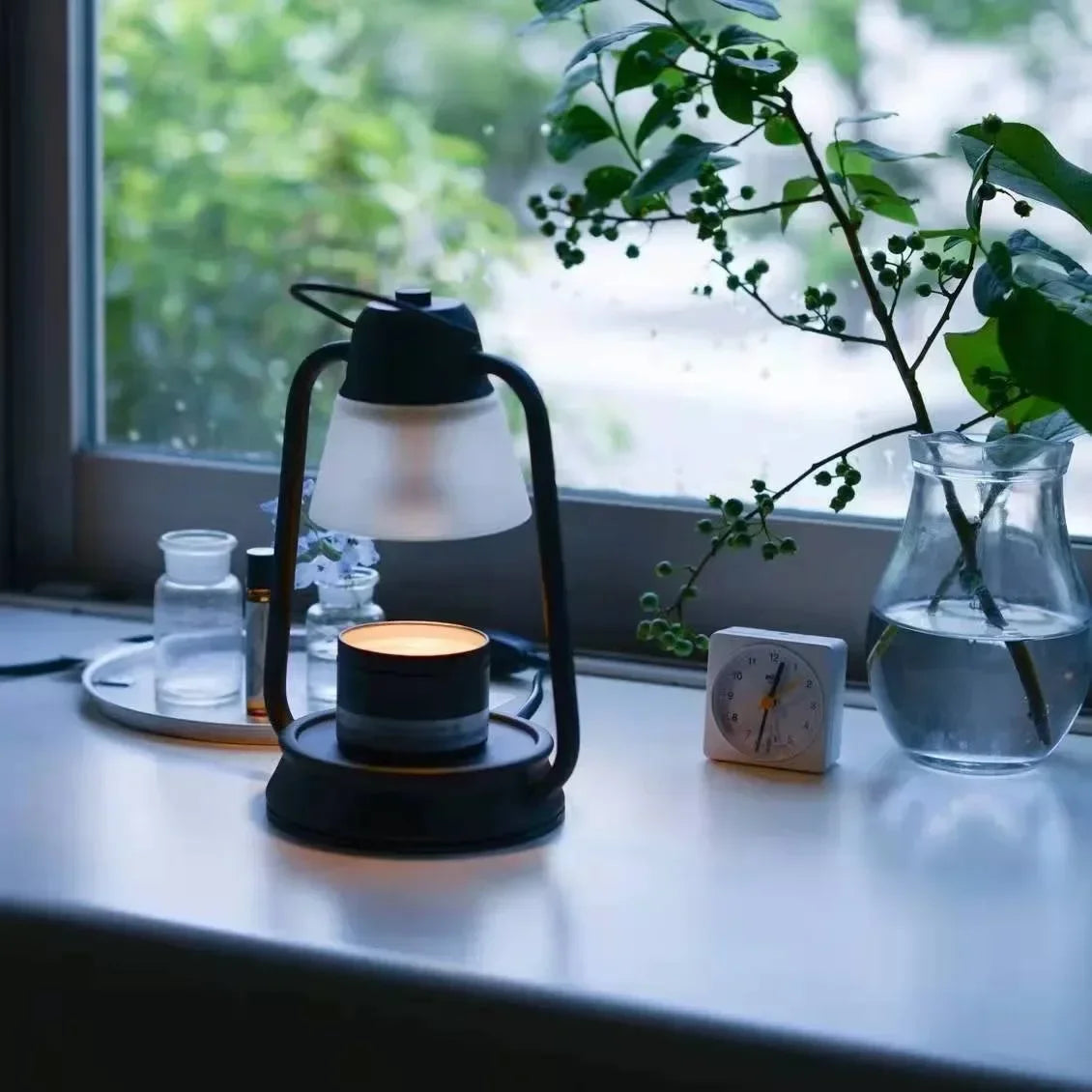 American Aromatherapy Candle Warmer Lamp Creative Bedroom Bedhead Flameless Aroma Melting Candle Lamp Retro Black Candle Warmer - The Shop At Crown Perth