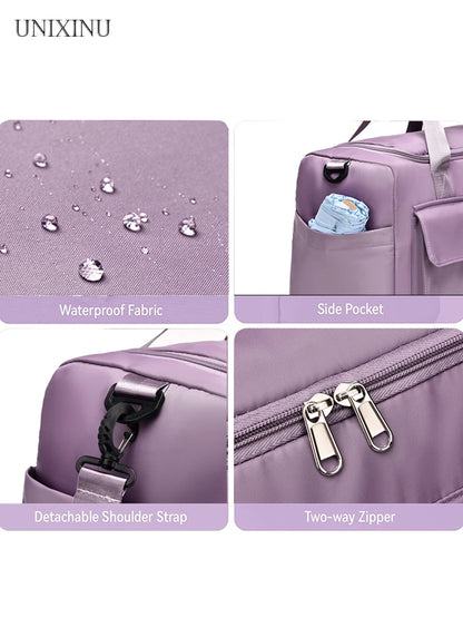 UNIXINU Carry On Travel Bag Large Capacity Weekender Overnight Duffle Bags with Shoe Compartment Sports Fitness Bags for Women - The Shop At Crown Perth