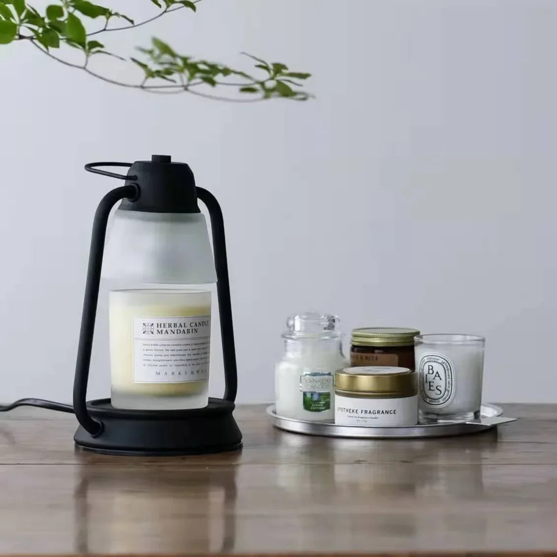 American Aromatherapy Candle Warmer Lamp Creative Bedroom Bedhead Flameless Aroma Melting Candle Lamp Retro Black Candle Warmer - The Shop At Crown Perth